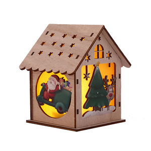 <strong>Christmas</strong> <strong>Decorative</strong> Wooden Cabin Ornaments, LED Illuminated Cabin Handicrafts, Suitable For Giving As Gifts During Festivals. - Product Image 5