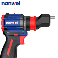 NANWEI, superventas, duradero, 16V, batería de litio sin escobillas, taladro eléctrico de varios cabezales de velocidad Variable con cabezal de conversión