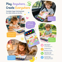 Livre de peinture au doigt Keybaby pour enfants, livres d'activités artistiques par empreintes digitales, livres de dessin et de peinture pour enfants et tout-petits, préscolaire