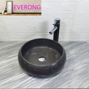 Đen bồn rửa nhà bếp hình tròn phòng tắm nhỏ Vòng hóa thạch Đá Cẩm Thạch rửa lưu vực Vanity và bồn rửa nhà máy tùy chỉnh - Product Image 3