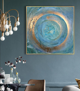 Arte abstracto nórdico círculo azul pintura sobre lienzo <span class=keywords><strong>cuadros</strong></span> de pared <span class=keywords><strong>escandinavos</strong></span> para sala de estar - Product Image 2
