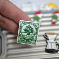 Épingles de revers en émail souple avec drapeaux de pays et cartes, Liban, Libye, Code d'area +218, Autocollant de téléphone en métal avec logo personnalisé