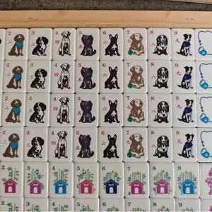 Nuevo y Exclusivo Juego de Fichas de Mahjong Americano de Lujo con Diseño de Perrito Acrílico de <span class=keywords><strong>Tres</strong></span> Capas Azul, el Mejor - Product Image 5