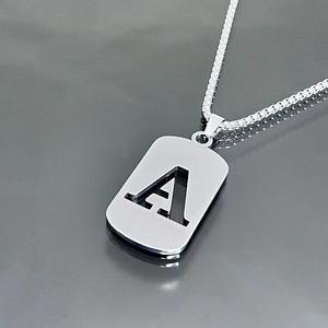 Elegante Collana <span class=keywords><strong>con</strong></span> Ciondolo a Forma di Lettera in Acciaio Inossidabile, Accessorio Unisex di Tendenza <span class=keywords><strong>con</strong></span> Catena a Maglie, Ideale come Regalo - Product Image 1