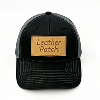 Gorra Trucker de Malla de Algodón de 6 Paneles con Logotipo Bordado en Relieve de Calidad Premium Personalizada y Parche de Cuero Personalizado