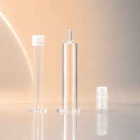Seringue sans air en plastique PS givré rechargeable de 1 ml, 2 ml, 3 ml, 5 ml, 10 ml pour cosmétiques, soins de la peau, liquides, crèmes pour les yeux, sérums et maquillage