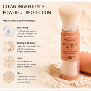 ETRUN ALISA - Polvo Protector Solar <span class=keywords><strong>SPF</strong></span> <span class=keywords><strong>50</strong></span> de Marca Privada, Resistente al Agua, Control de Grasa, <span class=keywords><strong>Mineral</strong></span> Natural con Ingredientes Orgánicos, para Todo Tipo de Piel - Product Image 2