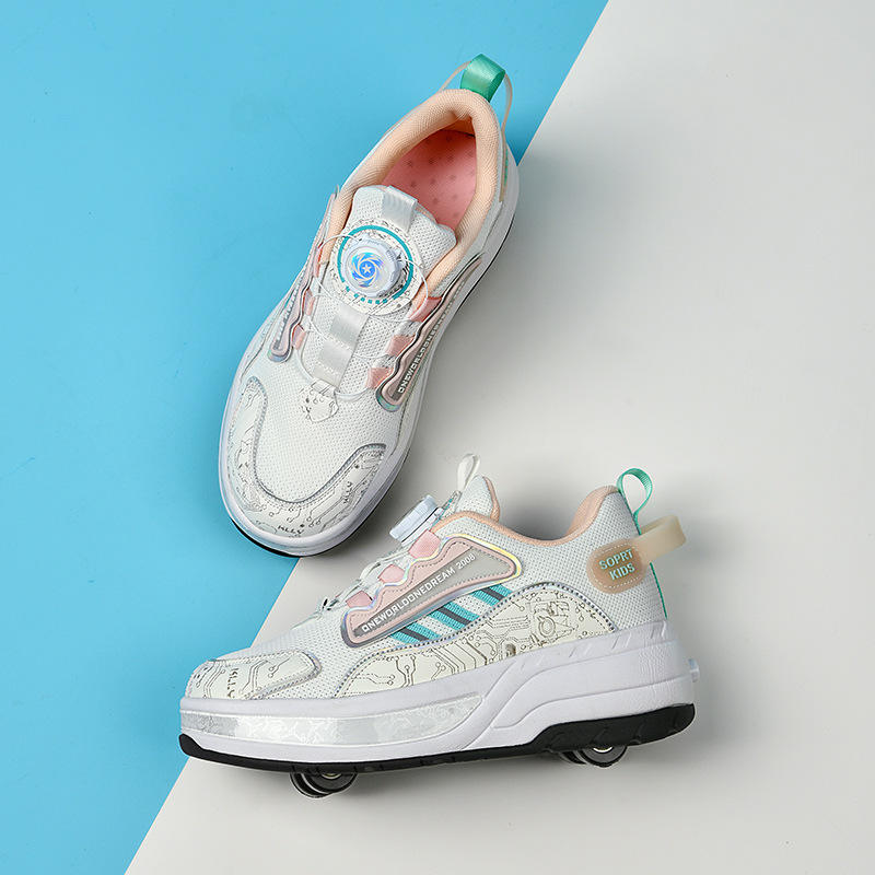 สีชมพูและสีขาว ขนาดเล็ก แบบสี่ล้อ