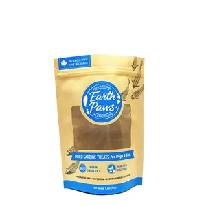 High Quality Custom Printed Kraft Paper and Plastic Stand-Up Zipper PET Food Packaging Bags Recyclable with Window