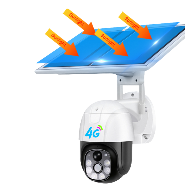 Hot Sale WiFi 4G Network Security Outdoor Camera H.264 4g Sim Card V380pro PTZ Night Vision Solar Battery Power CMOS