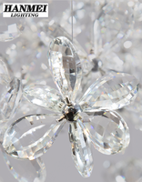 Lampes suspendues en cristal LED personnalisées avec hauteur réglable pour restaurant et salon - Blanc chaud