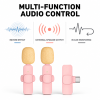 Microphone Lavalier Condensateur Sans Fil Portable Mini avec Réduction de Bruit Plug & Play pour iPhone/Android Diffusion en Direct et Jeux