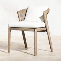 Meubles de patio en teck de style nordique moderne, tables et chaises d'extérieur imperméables pour la salle à manger, les cours, les hôtels, les restaurants, les villas