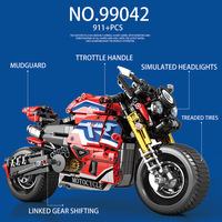 Reobrix 99042 943PCS Ensemble de blocs de construction Moto Musclée à Pneus Larges, Modèle MOC, Jouet Technique en Plastique, Cadeau de Festival Moderne