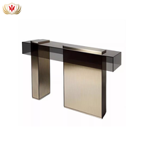 HJ Home Offres Spéciales Table d'entrée de forme rectangulaire Table décorative d'entrée Table console en verre trempé acrylique pour salon