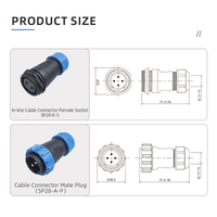 Conector de Cable Impermeable de Plástico SP28 IP67/68, Conector de Aviación Macho y Hembra, Enchufe de Panel de 2/3/4/5/6/7/9/10/12/14/16/19/22/24/26 Pines