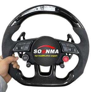 Volant en carbone semi-Alcantara <span class=keywords><strong>S</strong></span>-<span class=keywords><strong>Line</strong></span> avec bouton de démarrage pour <span class=keywords><strong>Audi</strong></span> Q8 SQ8 A3 A4 B9 <span class=keywords><strong>A5</strong></span> B8 A6 C7 A7 S3 S4 RS3 RS5 RS7 RS6 C8 - Product Image 4