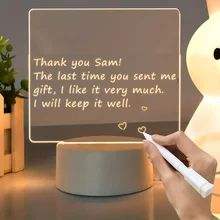 3D Night Light DIY Transparent Writing Board Acrylic Intelligent White Base with Hand Pen Message Board Gift - Product Image 3