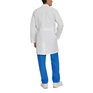 Haute qualité blanc hommes médecin veste à la mode tissé tissu vêtements de travail court imprimé infirmière laboratoire blouse pour hôpital clinique - Product Image 3