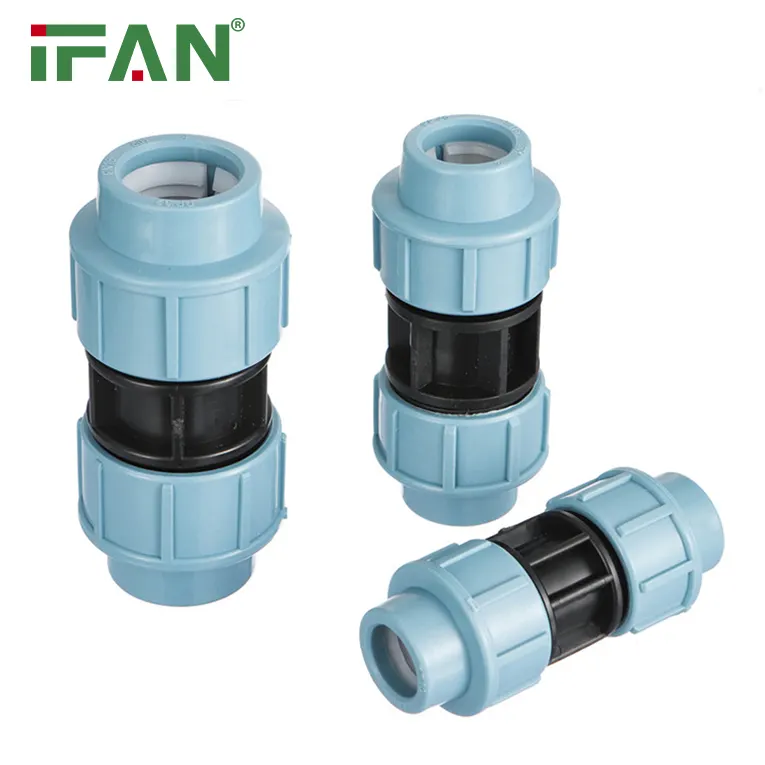 IFAN fabrika PP sıkıştırma uydurma 20-110MM soket HDPE su borusu bağlantı parçaları