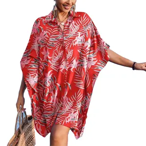 Aloha donna design personalizzato 100% rayon camicia vacanza abito da donna stampa digitale estiva casual maniche corte camicia abito da spiaggia - Product Image 1