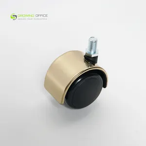 Pemasok Foshan roda furnitur pedesaan suku cadang furnitur kecil 50mm/60mm kursi kantor roda kastor emas