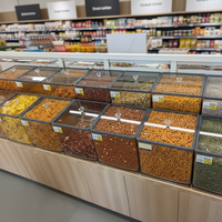 Conteneurs de stockage ECOBOX, bacs à aliments en vrac, bonbons, fruits secs, pistaches, noix de cajou, dattes, bacs à aliments en plastique hermétiques carrés pour les magasins