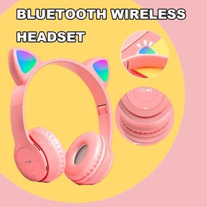 Audífonos Plegables Rosados con Diseño de Gato, con Bajos Reforzados 5.4 y Resistencia al Agua IPX3 para Niñas, Auriculares Divertidos con Orejas de Gato - Product Image 3