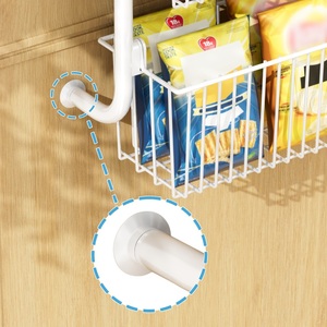 1 Pak Wit Opbergrek Op De Deur, Deur Gemonteerde Opslag Organizer Metalen Rek Plank, 6 Lagen Over De Deur Pantry Organizer - Product Image 3