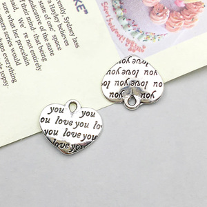 Customized Heart Shaped <strong>Charms</strong> Handmade Metal Pendant Made With love Label Carving DIY Jewelry Accessory <strong>Charm</strong> - Product Image 4