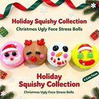 Jouet anti-stress en gros, nouveau style Noël, jouet à presser, balle sensorielle à rebond lent, jouet sensoriel pour fête de Noël, cadeau
