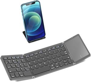Clavier Bluetooth pliable rechargeable pour 3 appareils avec pavé tactile, clavier Bluetooth pour smartphone et PC iPad 5e génération - Product Image 1