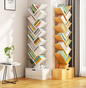 Directe Groothandel Meubelopbergrek Huis Meerlaags Smalle Houten Boekenkast Decoratie Muur Multi Boomvorm Boek Hoekplank