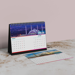 Nhà Máy Tùy Chỉnh Mini Bàn Nhỏ Lịch <span class=keywords><strong>2025</strong></span> Phong Cách Mới Văn Phòng Lịch Với Dập Nổi Giấy Nghệ Thuật Và Cuộn Dây Kim Loại Sử Dụng Như Một Chiếc Đồng Hồ - Product Image 1