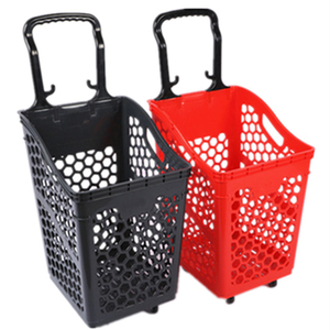<span class=keywords><strong>Panier</strong></span> roulant à 4 roues de supermarché en plastique de <span class=keywords><strong>grande</strong></span> capacité avec personnalisation - Product Image 1