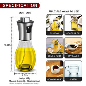 อุปกรณ์เ<span class=keywords><strong>ช</strong></span>ียร์ลีดเดอร์ขวดสเปรย์แก้วสีเงินขนาดใหญ่210มล. และ250มล. ขวดน้ำมั<span class=keywords><strong>น</strong></span>มะกอกขวดสเปรย์<span class=keywords><strong>น</strong></span>้ำมั<span class=keywords><strong>น</strong></span>สำหรับทำอาหารใ<span class=keywords><strong>น</strong></span>ครัว - Product Image 2