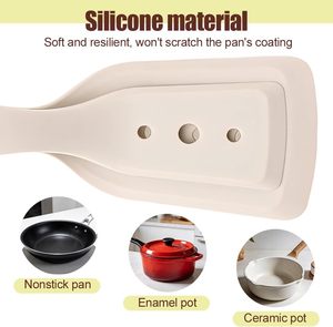 Tourne-œufs et spatule en silicone, gadget de cuisine 2-en-1, pince alimentaire résistante à la chaleur pour saisir les crêpes, les toast français et les omelettes - Product Image 3