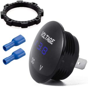 Mini <span class=keywords><strong>volt</strong></span>ímetro <span class=keywords><strong>Digital</strong></span> resistente al agua DC 12V-24V medidor de voltaje probador pantalla LED Panel redondo para coche motocicleta barco - Product Image 5
