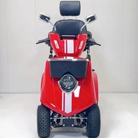 Trottinette Électrique 4 Roues Puissante 60V800W Rouge Chine Élégante pour Extérieur avec USB