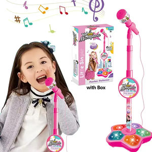Per bambini Karaoke microfono per bambini regalo di compleanno microfono con supporto luce lampeggiante canzone strumenti musicali giocattoli per bambini - Product Image 1