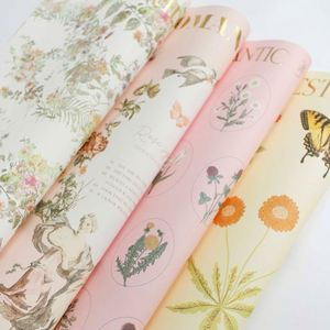 Papier d'emballage floral en kapok de haute qualité, élégant, avec impression artistique bronzée, imperméable et écologique - Product Image 2