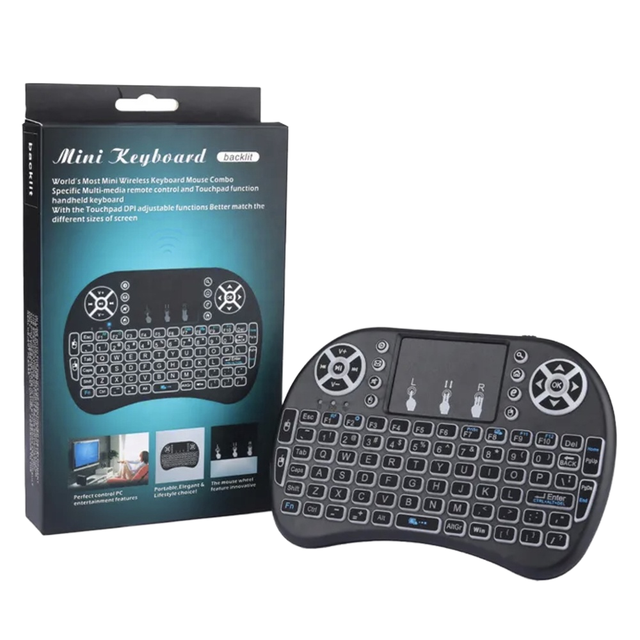 Portable Handheld 2.4G Wireless Backlit Touchpad Remote Control for Smart TV Box Android PC HTPC Air Mouse Mini Keyboard