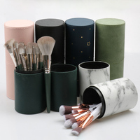 Cubo de Almacenamiento para Brochas de Maquillaje, Gran Capacidad, Cuero PU, Multicolor, Herramientas de Belleza, Venta al por Mayor