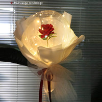 Ballon bobo lumineux led personnalisé bouquet de rose hélium rosa globos set de san valentin fleurs décoratives pour boîte-cadeau de la Saint-Valentin