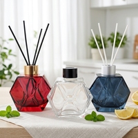 Diffuseur de parfum d'ambiance de luxe en verre en forme de losange 100 ml pour aromathérapie