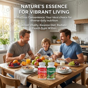 アマズカスタムフルーツ＆ベジタブルサプリメント60カプセル ナチュラルバランスホールフードマルチビタミン 毎日の活力のために OEMメーカー - Product Image 2