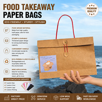 Sacs à pâtisserie en papier kraft de style vintage pour l'emballage de grains de café et de pain, en matériau recyclé, avec poignée, fermeture à bouton et cordon