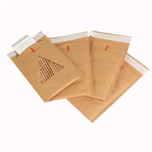 Petek Kraft kağıt posta zarfları ile Compostable çevre dostu geri dönüşümlü kağıt yastıklı Mailers