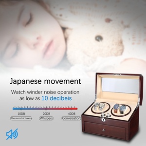 Handmade Sang Trọng Lớn Acrylic Cửa Sổ Bằng Gỗ Xem Winder Hộp Đôi 4 + 5 Xem Bảo Vệ Lưu Trữ Với Ngăn Kéo Cho Nam Giới - Product Image 2