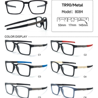 Monture de lunettes de soleil de créateur en TR90 avec branches métalliques, personnalisable avec logo, pour verres optiques
